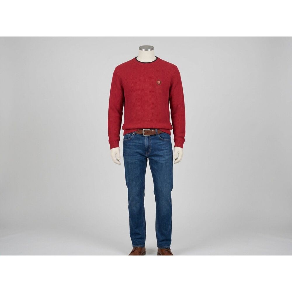 Chaps Ralph Lauren Red Crest Sweater Sz L